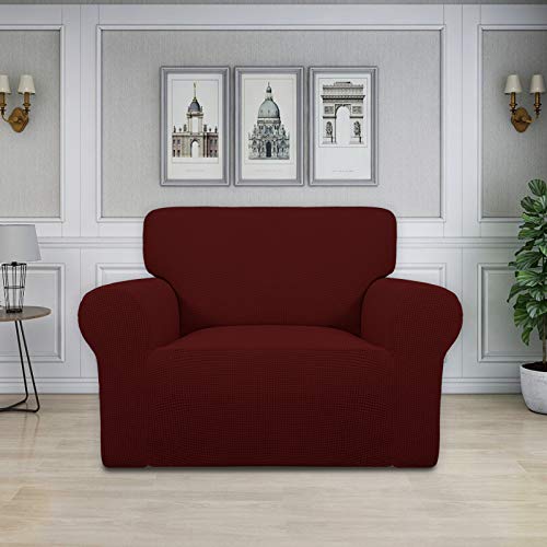 Stretch Oversized Chair Slipcover with Arm Washable Wine (Small-XL Chair / Wine)