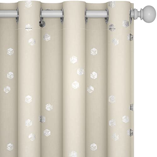 Blackout Curtains (Light Beige/Cubic / 52"W x 95"L (Pack of 2))