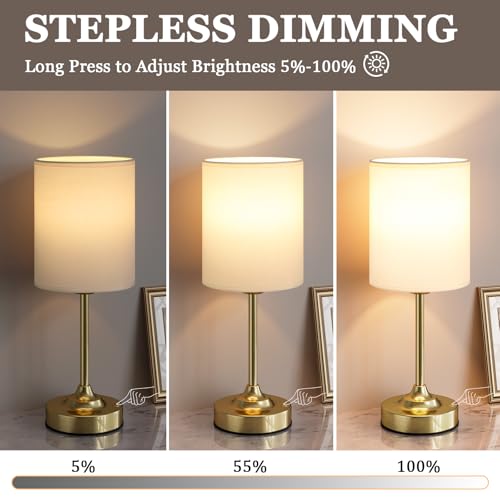 Rechargeable Table Lamp (White - Gold)