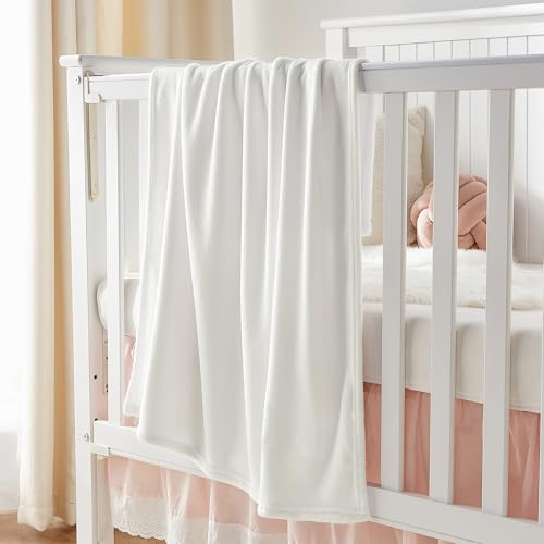 Fleece Blanket Soft Plush Throw for Couch White 30"x40" (White / Kids(30"x40"))