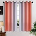 Ombre Curtains Coral and Greyish White for Living Room (52"W x 63"L (Pack of 2) / Coral)