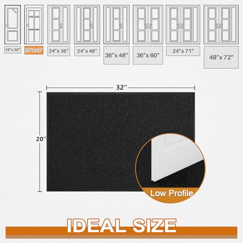 Super Absorbent Front Door Mat (Pure Black / 1'8" x 2'8" (Rectangular))