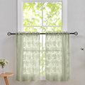 Vintage Lace Curtains 30 Inch Length (Sage Green / 26"W x 30"L (Pack of 2))
