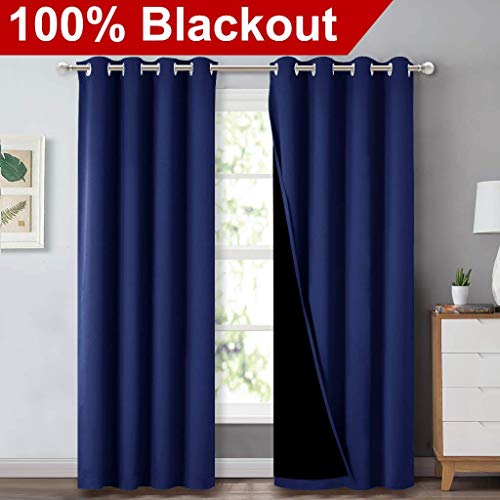 Royal Blue Blackout Curtains for Guest Room 52" w x 84" L 2 Panels (Royal Blue / 52"W x 84"L (Pack of 2))