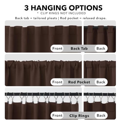Blackout Curtains for Bedroom 108 Inches Long (Chocolate / 52"W x 108"L (Pack of 2))