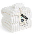 Soft Cozy King Size Fleece Blankets for Bed Off White 108"x90" (Off White / King)