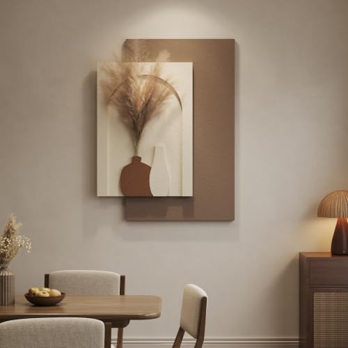 Boho 3D Textured Wall Art (36"L x 27"W / Brown White --A)
