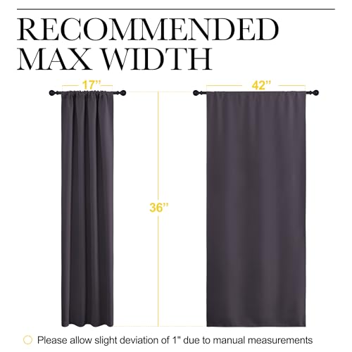 RV Blackout Curtains for Camper Windows (Greyish Purple / 42"W x 36"L (Pack of 2))