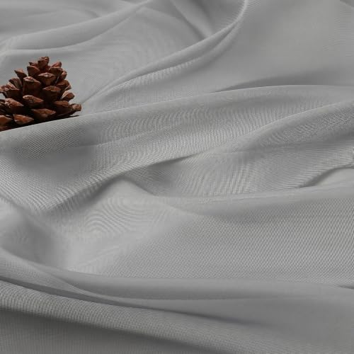 Sheer Charcoal Grey Curtains 108 Inches Long 2 Panels Set (Charcoal Grey / 59"W x 108"L (Pack of 2))