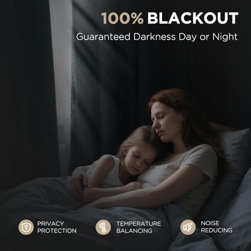 Blackout Curtains for Bedroom (White / 52"W x 72"L (Pack of 2))