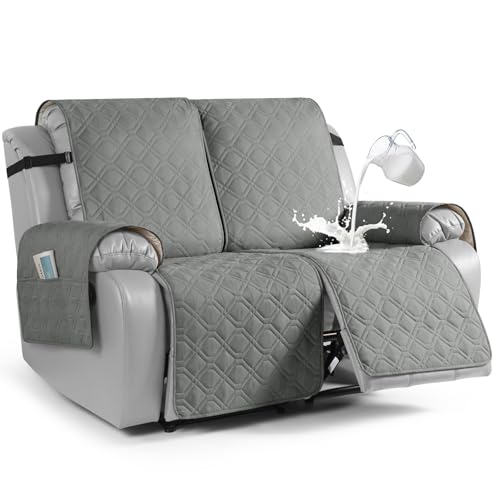 Waterproof Recliner Loveseat Covers Washable (Grey / 2 Seater)