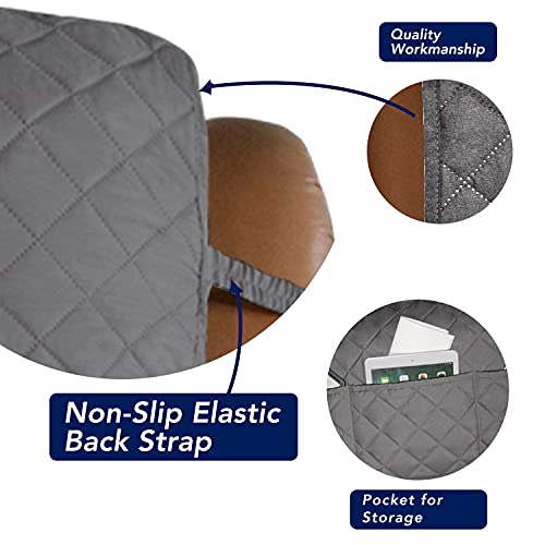 Reversible Recliner Chair Covers Couch Covers for Dogs (Large Recliner / Gray/Gray)