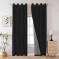 Blackout Curtains 108 Inches Long (Bright Black / 52"W x 108"L (Pack of 2))