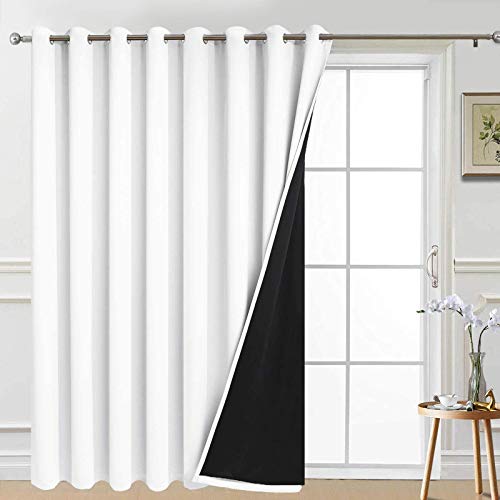 Pure White Blackout Patio Door Curtain Panels W100 x L96 (100"W x 96"L (Pack of 1) / Pure White)