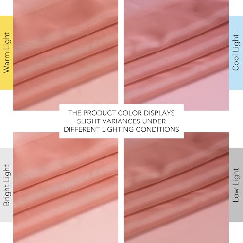 Living Room Coral Pink Sheer Curtains 96 inch Length (Coral Pink / 54"W x 96"L (Pack of 2))