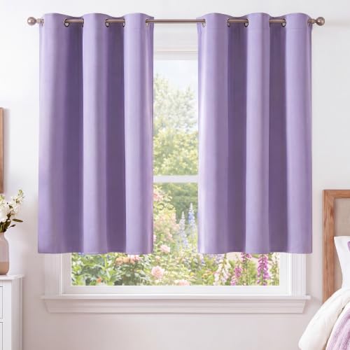 Lavender Purple Room Darkening Curtains 45 Inches Long 2 Panels for Girls Room (Lavender Purple / 40"W x 45"L (Pack of 2))