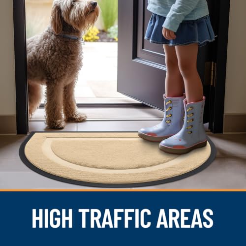 Half Circle Front Door Mat Outside 47x23 All (Beige / 47" x 23")