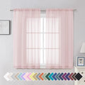 Blush Pink Sheer Curtains 54 Inch Length 2 Panels Set (42"W x 54"L (Pack of 2) / Blush Pink)