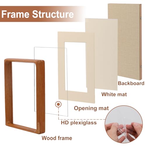 4x6 Picture Frame with 3x4 Mat (Teak / 4X6)