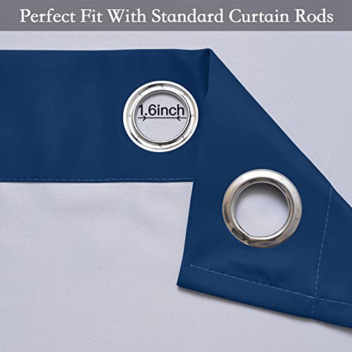 Blue to Grey White Ombre Room Darkening Curtains 72 Inch (52"W x 72"L (Pack of 2) / Blue to Grayish White)