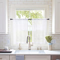 2 Panels Kitchen Tiers Half Window Sheer Curtains 29 X 45 Inch White (White / 29"W x 45"L (Pack of 2))