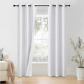 100% Blackout Window Curtain Panels 90 inch Length for Living Room (Snow White / 42"W x 90"L (Pack of 2))