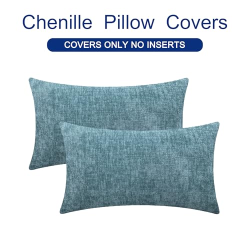 Decorative Couch Throw Pillow Covers 26 X 16 Inches Smoke Blue (26" x 16" (Pack of 2) / Smoke Blue)