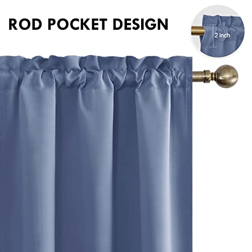 Blackout Curtains for Bedroom 42 x 54 Inch Long Dusty Blue 2 Panels (Dusty Blue / 42"W x 54"L (Pack of 2))