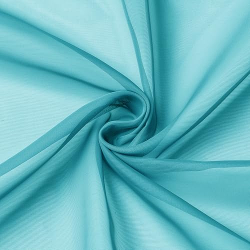 Turquoise Sheer Curtains 45 Inch Length 2 Panels Set (42"W x 45"L (Pack of 2) / Turquoise)