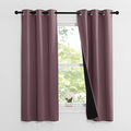 Dry Rose 100% Blackout Lined Curtains (Dry Rose / 37"W x 63"L (Pack of 2))