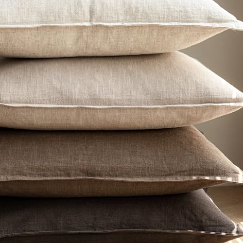 Decorative Linen Lumbar Throw Pillow Covers 12x20 Reddish Brown (20" x 12" (Pack of 2) / Reddish Brown)