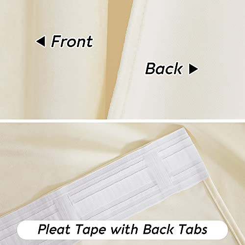 Cream Velvet Curtains 84 inches for Bedroom Living Room (Ivory / 52"W x 84"L (Pack of 2))