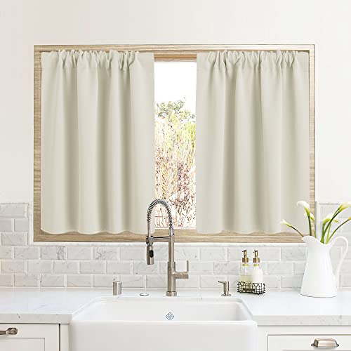 RV Curtains for Camper Windows (Beige / 34"W x 24"L (Pack of 2))