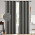 100% Blackout Linen Curtains for Bedroom 52x90 Inches Dark Grey (Dark Grey / 52"W x 90"L (Pack of 2))