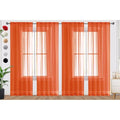 Burnt Orange Sheer Curtains 4 Panels Rod Pocket Semi (Burnt Orange / 52"W x 96"L (Pack of 4))