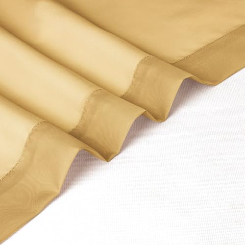 Sheer Curtains 63 Inch Length 2 Panels (Gold / 42"W x 63"L (Pack of 2))