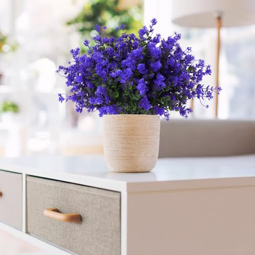 Fake Outdoor Flowers Artificial Purple Flowers Plants (Purple / 10 Pcs)
