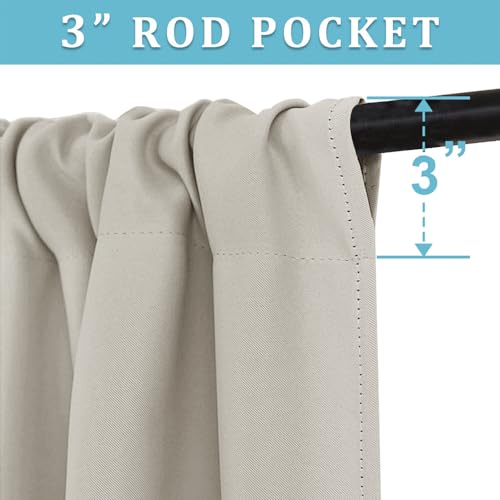 Short Curtains for Bedroom (Natural / 34"W x 48"L (Pack of 2))
