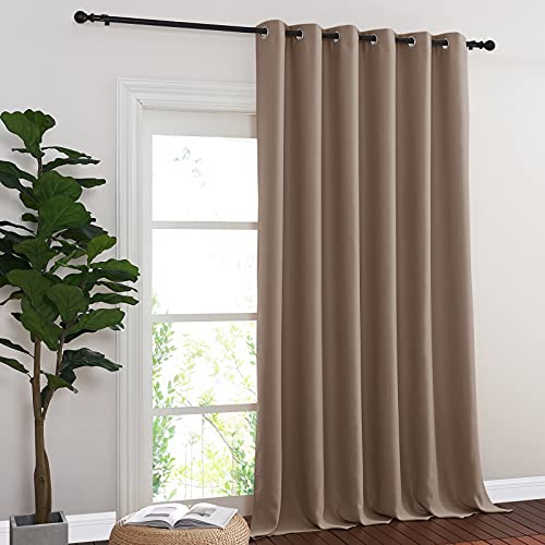 Blackout Room Divider Curtains for Sliding Glass Doors 102 Inches Long 1 Panel (Cappuccino / 80"W x 102"L (Pack of 1))