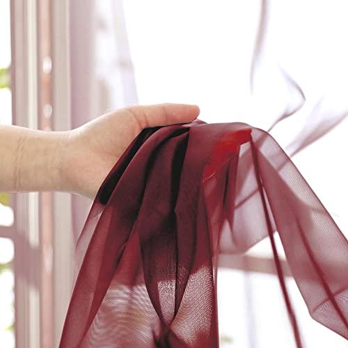 Burgundy Sheer Curtains (Burgundy / 42"W x 96"L (Pack of 2))