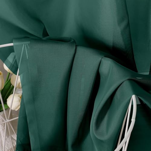 Christmas Sheer Curtains 84 Inches Long (Hunter Green / 42"W x 84"L (Pack of 2))