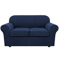 3 Piece Stretch Sofa Covers for 2 Cushion Loveseat Couch Covers for Living Room Sofa Slipcovers (Medium / Navy)
