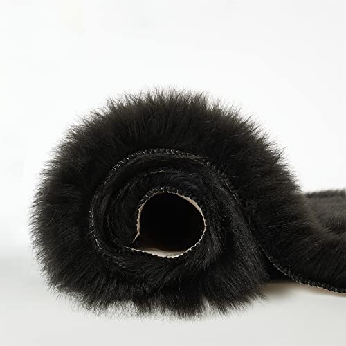 Ultra Soft Fluffy Shaggy Area Rug Faux Fur Rug Chair Cover Seat Pad Fuzzy Area Rug for Bedroom Floor Sofa Living Room (Black / 4' x 6' (Rectangular))
