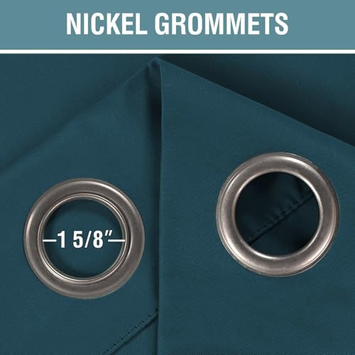Blackout Curtain for Living Room Thermal Insulated Window Treatment Curtain 54 inch Length Energy Saving Solid Grommet Top Blackout Drape (52"W x 54"L (Pack of 1) / Dark Teal)