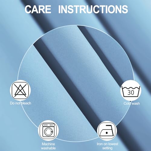 Blackout Curtains 66 x 72 Inch Long Sky Blue Curtains Set of 2 Panels Room Darkening Curtains for Bedroom and Living Room (Sky Blue / 66"W x 72"L (Pack of 2))