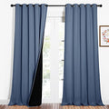 100% Blackout Curtains 95 inches Long (Stone Blue / 62"W x 95"L (Pack of 2))