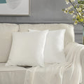 Ivory Velvet Decorative 18x18 Throw Pillow Covers for Sofa Bed 2 Pack Soft Cushion Cover (Rice Ivory / 18" x 18" (Pack of 2))