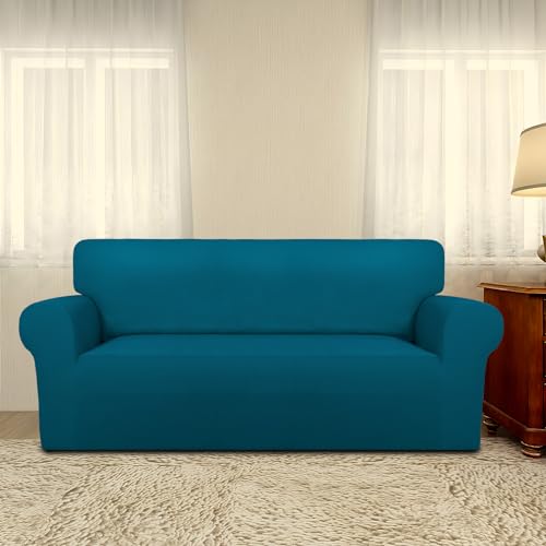 Oversized Loveseat Covers Couch Covers for Sofa Peacock Blue (Medium-XL Oversized Loveseat / Peacock Blue)