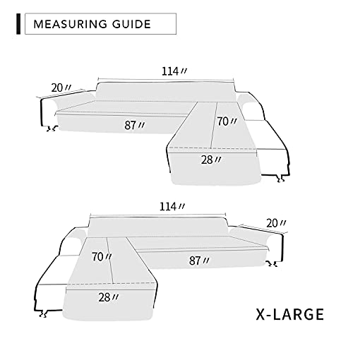Sofa Slipcover L Shape Sofa Cover Sectional Couch Cover Furniture Protector Mat for Pets Dog Cat (X-Large / Light Gray/Light Gray)