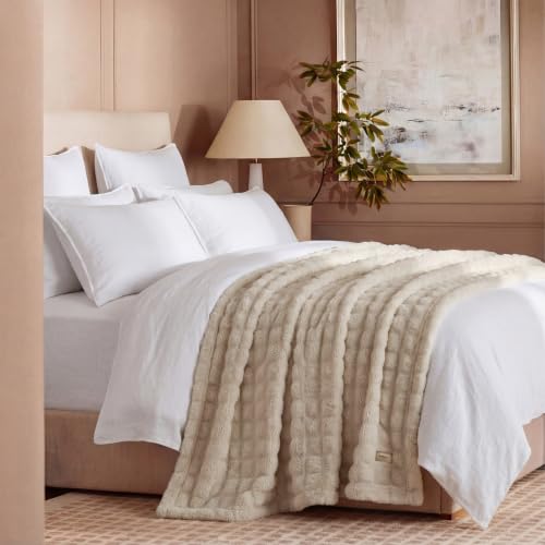 Cloud Bubble Fleece Queen Blanket for Bed (04 Beige / Queen (90" X 90"))